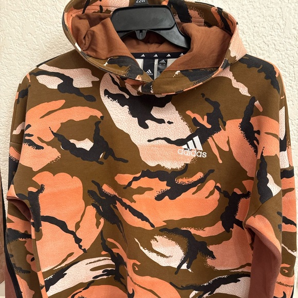 Adidas Men's Camouflage Sweater - Orange, Brown, and Black - Picture 6 of 15